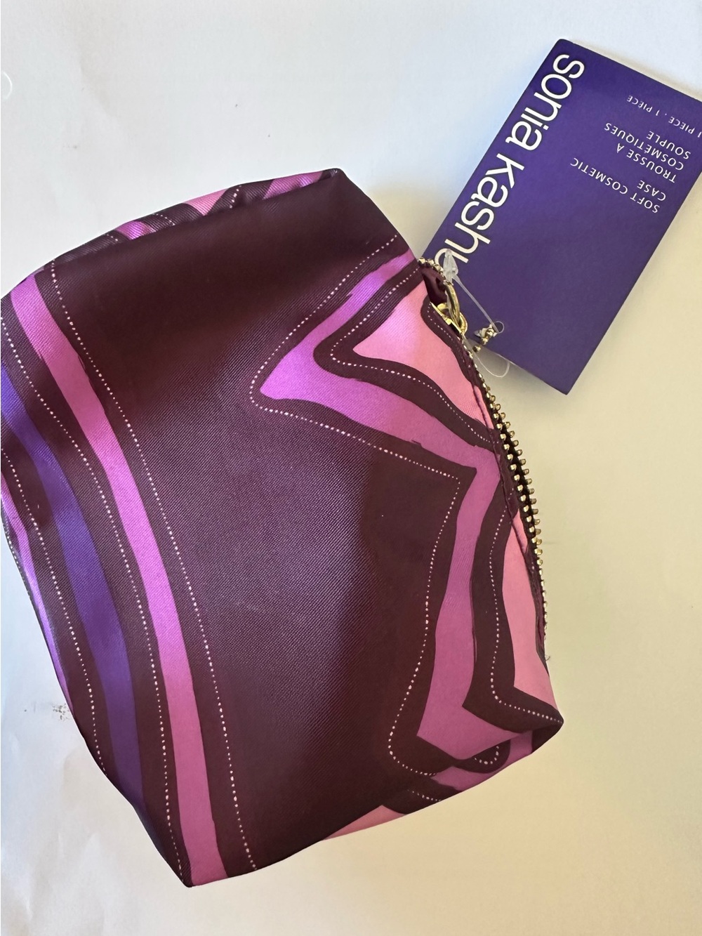 Sonia Kashuk NWT Purple Pink Soft Cosmetic Case Vintage 2014